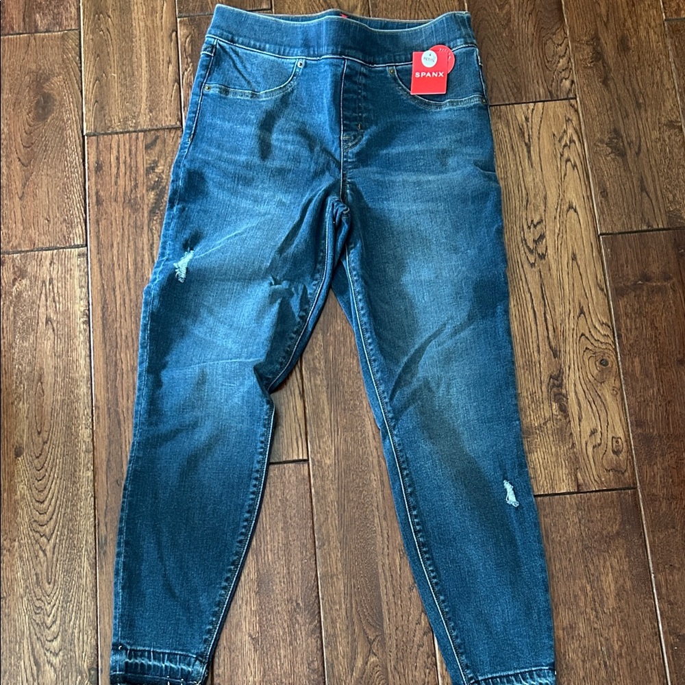 SPANX Blue Distressed Women Jeans
